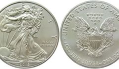 монета 1$ США серебро